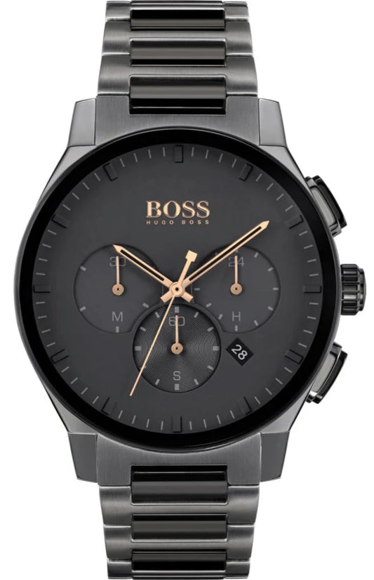 Montre Hugo Boss Peak pour Homme avec Cadran Noir et Bracelet en Acier Inoxydable Noir - Référence 1513814