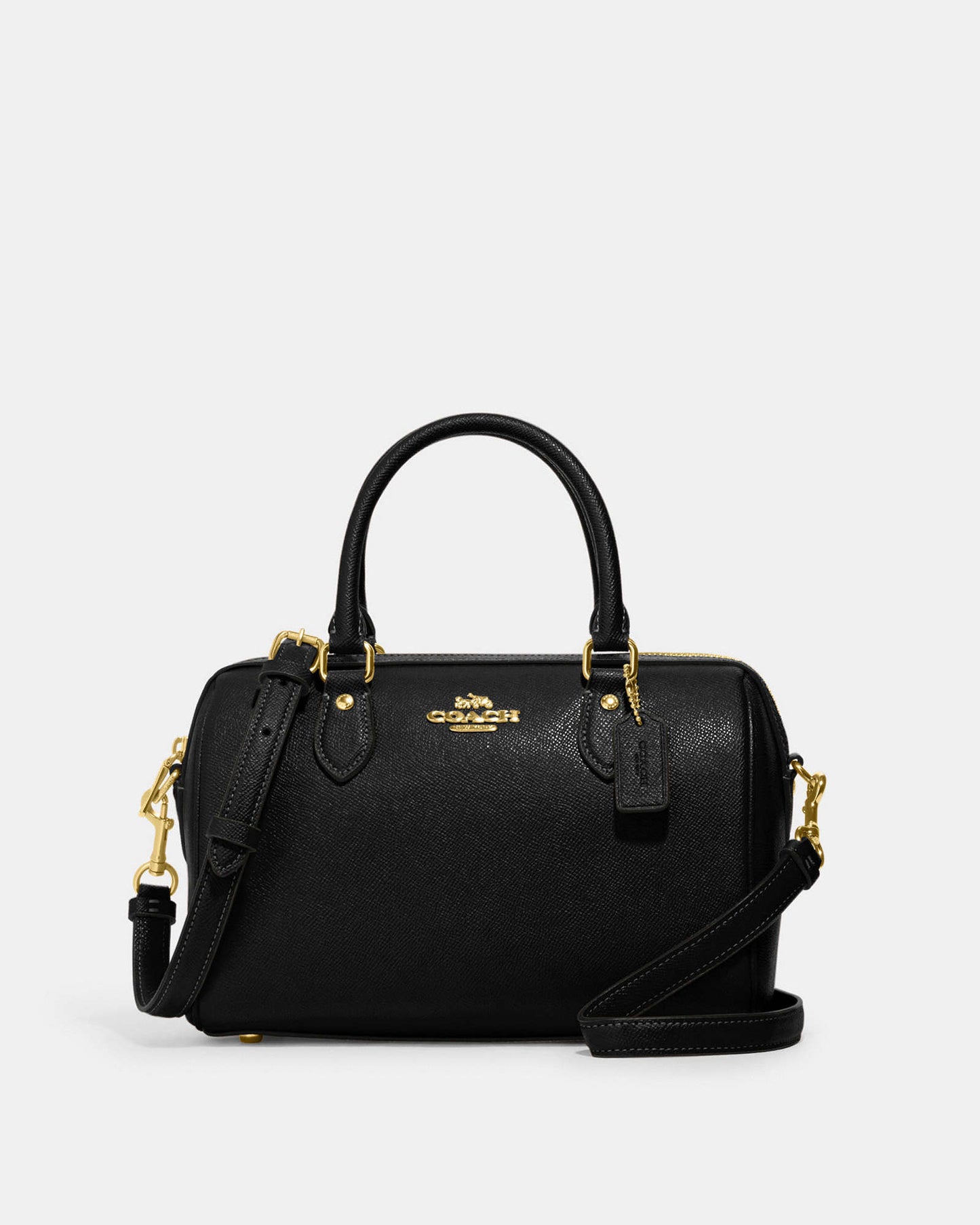 Sac Satchel Rowan en Cuir Cross-grain Noir - Élégance et Praticité