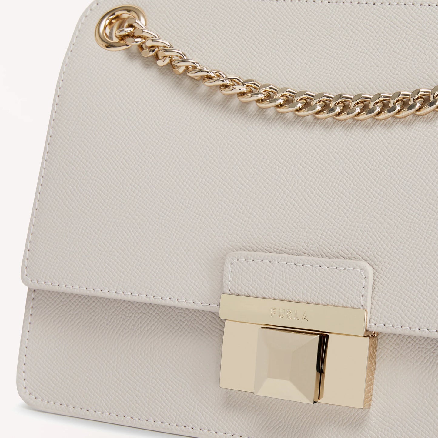 Sac à Épaule Furla en Cuir Saffiano Gris blanc - Élégance et Polyvalence