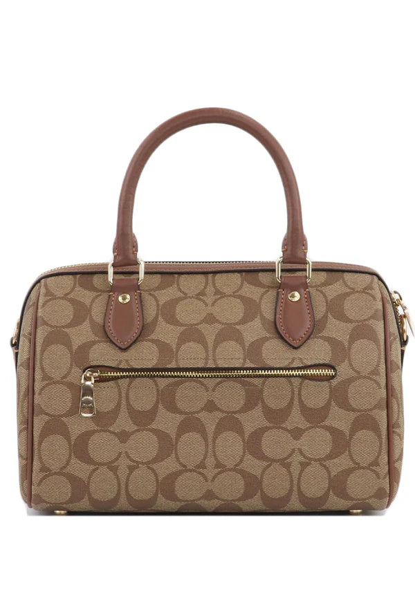 Sac Coach Rowan Satchel en Toile Signature - Marron