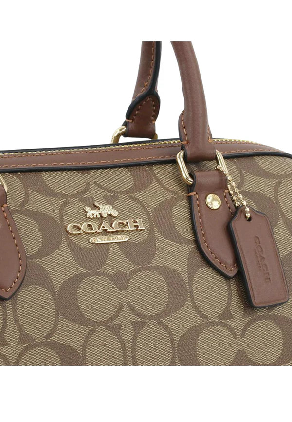 Sac Coach Rowan Satchel en Toile Signature - Marron