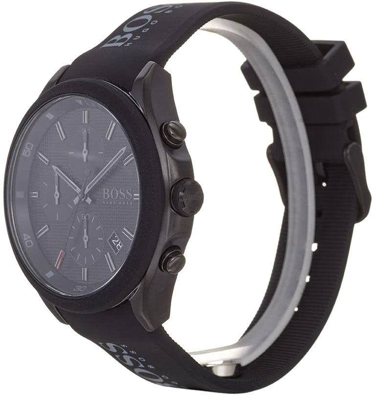 Montre Hugo Boss Velocity pour Homme avec Cadran Noir et Bracelet en Caoutchouc Noir - Référence 1513720