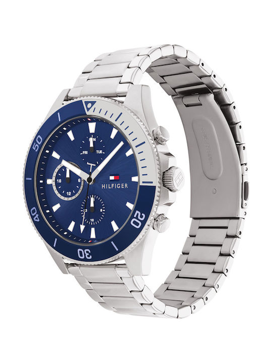 Montre Tommy Hilfiger Larson Chronographe à Quartz avec Bracelet Métallique Argenté