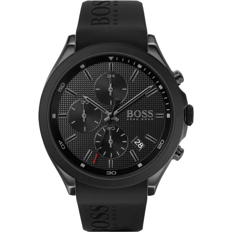 Montre Hugo Boss Velocity pour Homme avec Cadran Noir et Bracelet en Caoutchouc Noir - Référence 1513720