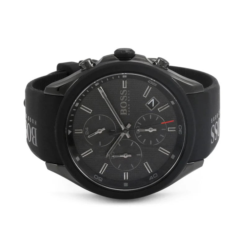 Montre Hugo Boss Velocity pour Homme avec Cadran Noir et Bracelet en Caoutchouc Noir - Référence 1513720